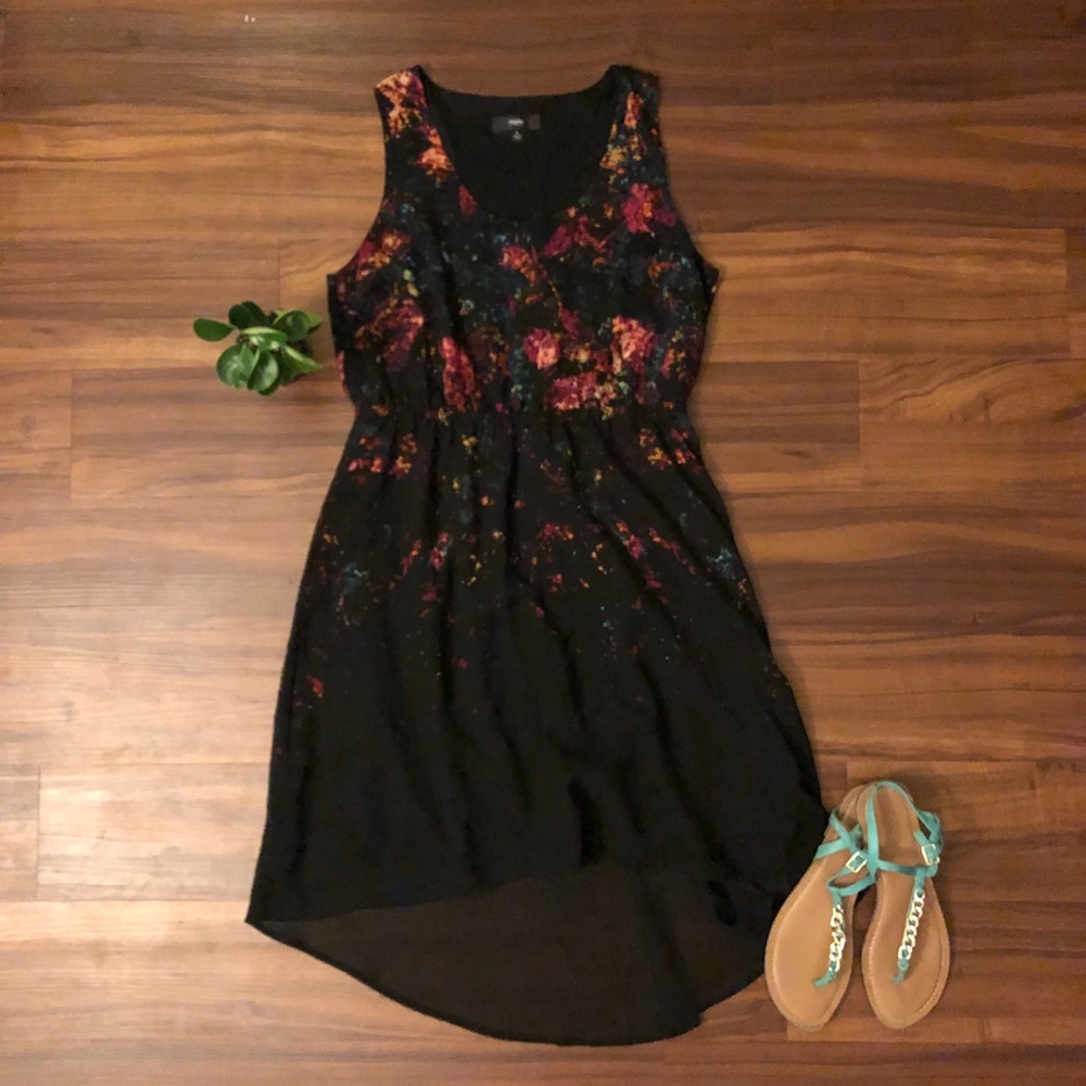 Black and Multi-colored Dress